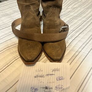 Tecovas Tan Suede Men's Boots- 4th of July